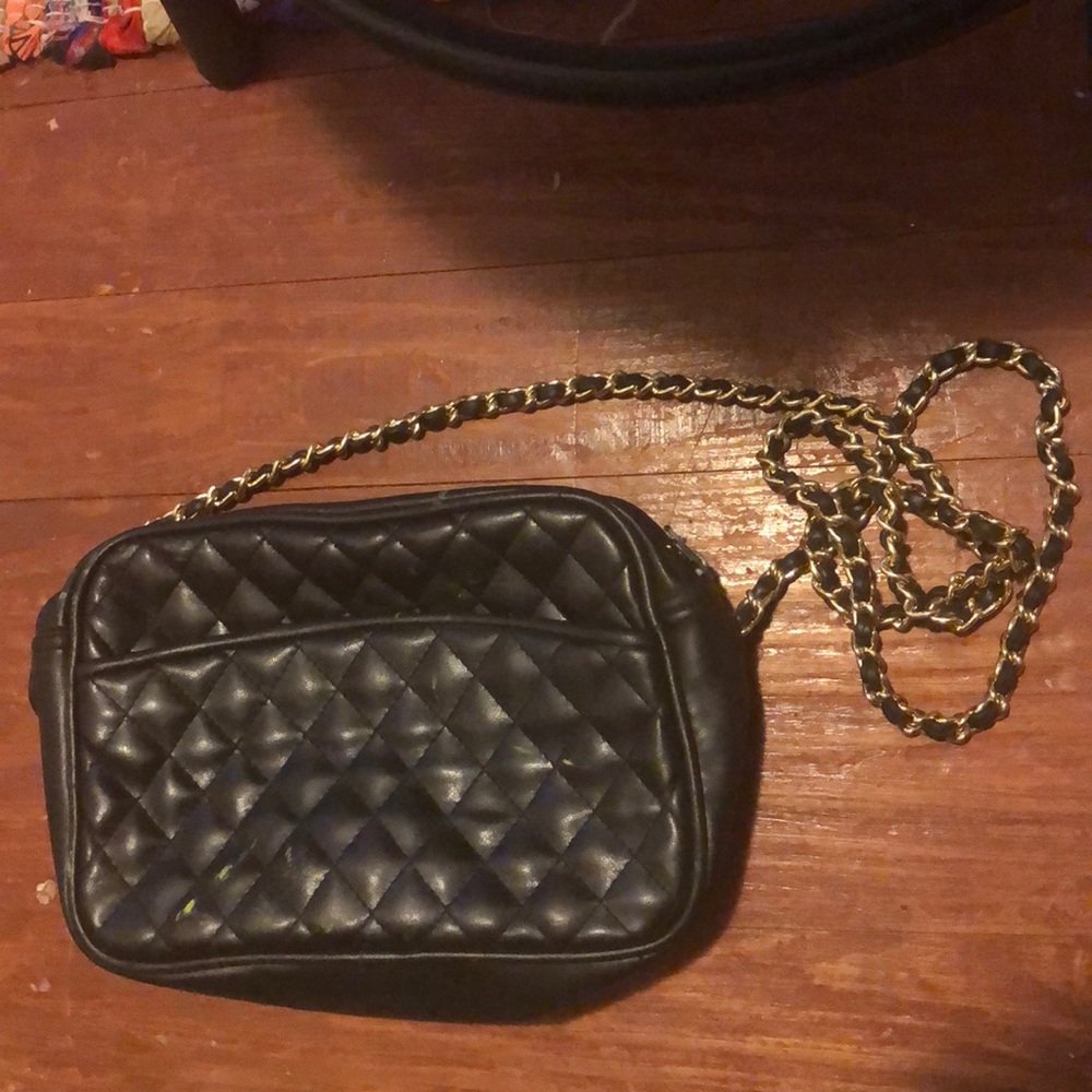 Black chained handle purse